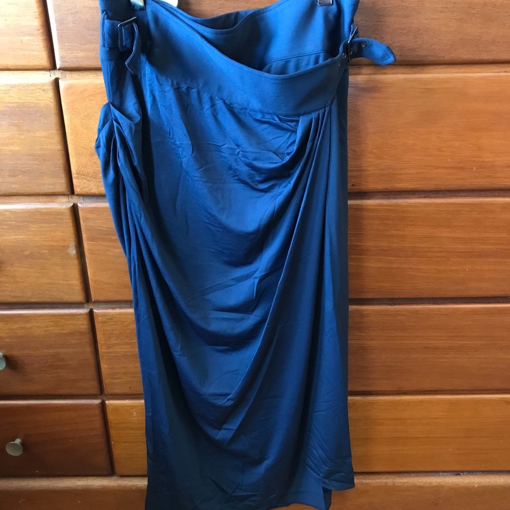 Dark Blue Long Midi Skirt - size medium